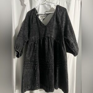 Black denim dress